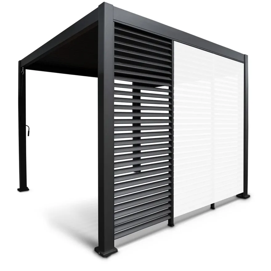 Pergolan säleikköpaneeli Home4you Mirador-111, 93x238 cm, tummanharmaa
