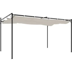Pergola sisäänvedettävä katto kerma 395x292x230 cm