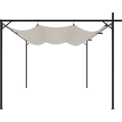 Pergola sisäänvedettävä katto kerma 395x292x230 cm