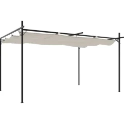 Pergola sisäänvedettävä katto kerma 395x292x230 cm