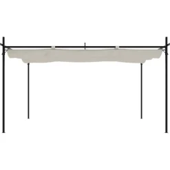 Pergola sisäänvedettävä katto kerma 395x292x230 cm