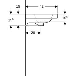 Pesuallas Geberit iCon Light Compact, 750x420mm, valkoinen