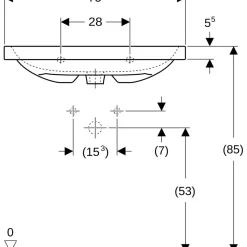 Pesuallas Geberit iCon Light Compact, 750x420mm, valkoinen