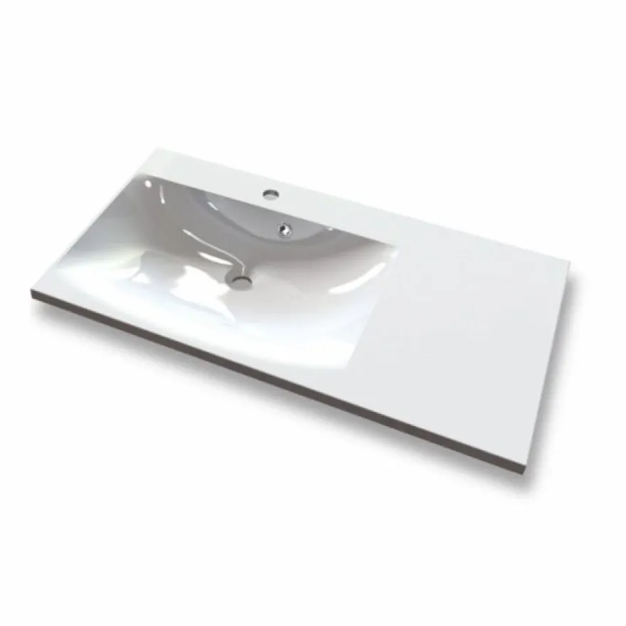 Pesuallas Grip Jojo 90, 900x505mm, valumarmori, vasen, valkoinen