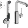 Pesuallashana Oras Optima Style 2615FH Smart Bidetta -käsisuihkulla, 3V, Bluetooth, korkea, harjattu teräs