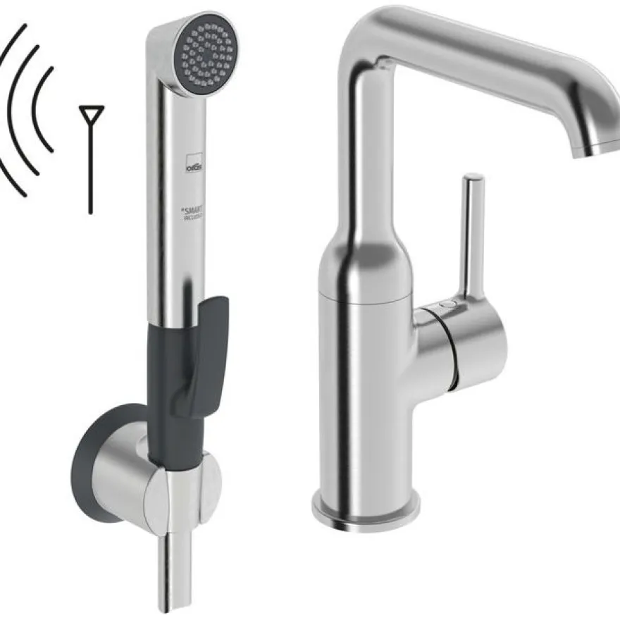 Pesuallashana Oras Optima Style 2615FH Smart Bidetta -käsisuihkulla, 3V, Bluetooth, korkea, harjattu teräs