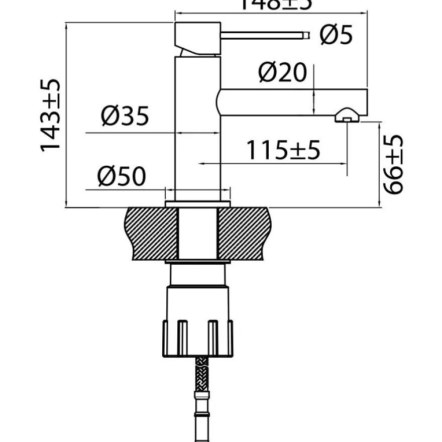 Pesuallashana Scandtap Steel Vertex, teräs