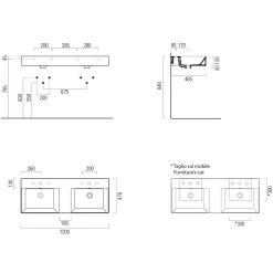Pesuallas Interia Kube X 120x47cm, kaksoisallas, ei hanareikää