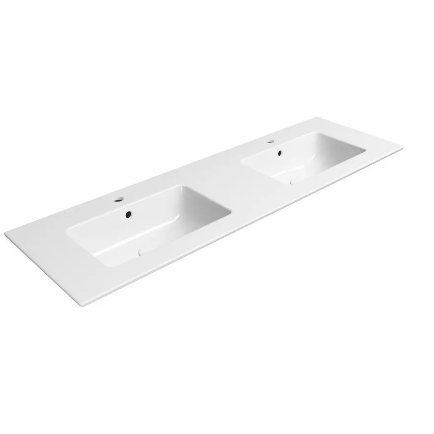 Pesuallas Interia Pura Slim 142x46cm, ExtraGlaze-pinnoite, valkoinen