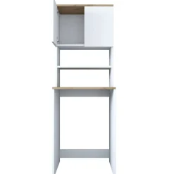 Pesukonekaappi Linento Furniture KD101, valkoinen/pähkinäpuu