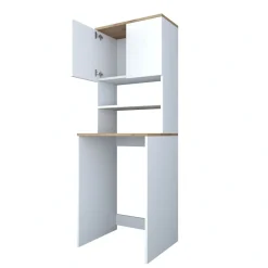 Pesukonekaappi Linento Furniture KD101, valkoinen/pähkinäpuu