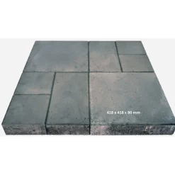 Pihakivi Lakka Roomalainen kivi 80, 418x418x80mm, musta