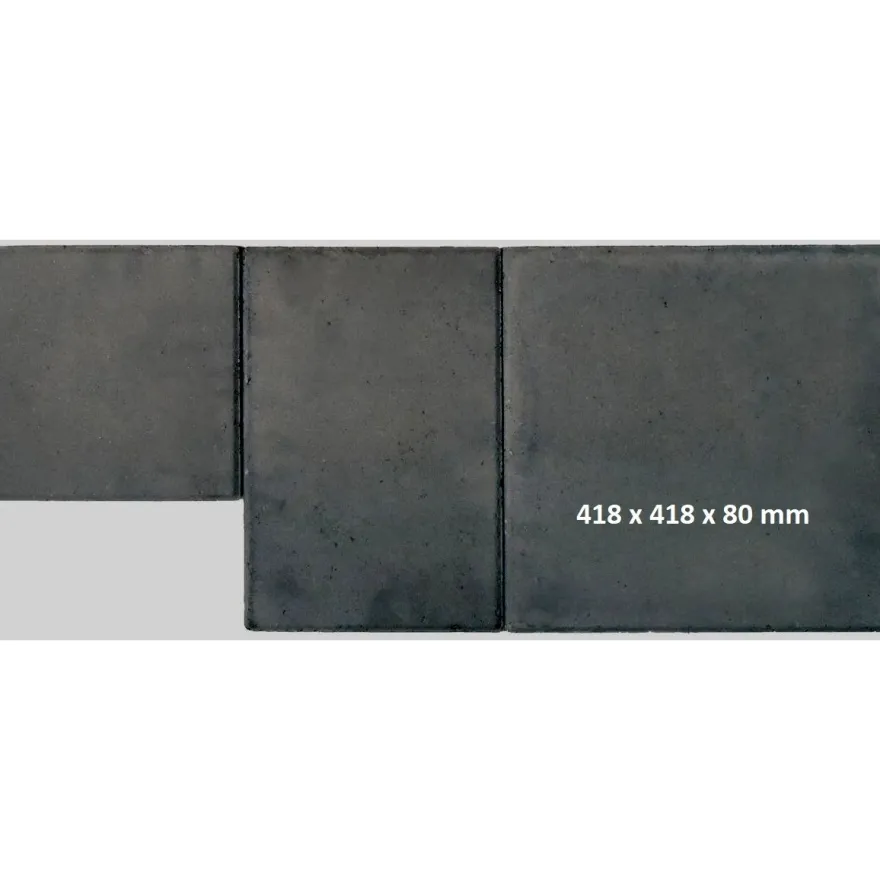 Pihakivi Lakka Roomalainen kivi 80, 418x418x80mm, musta