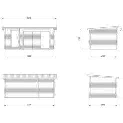 Pihasauna Palmako Sanna, sis. tuplalasilla liukuovet 12,8 m²