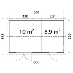 Pihavarasto Palmako Olaf, 16,9m²