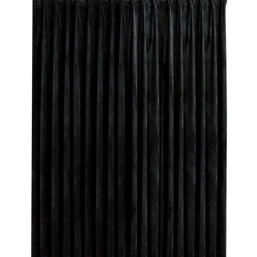 Pimennysverho koukuilla sametti musta 290x245 cm