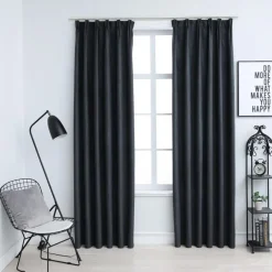 Pimennysverhot koukuilla 2 kpl antrasiitti 140x225 cm