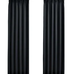 Pimennysverhot koukuilla 2 kpl musta 140x225 cm
