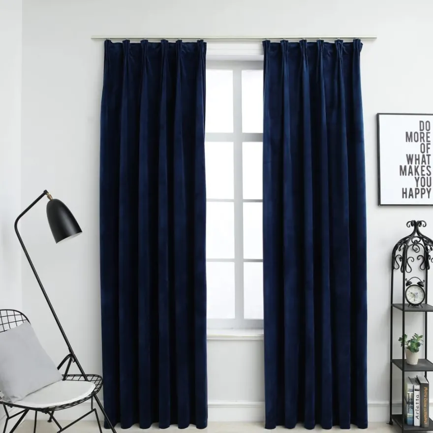 Pimennysverhot koukuilla 2kpl sametti 140x175cm