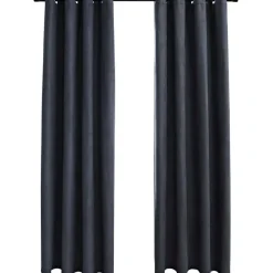 Pimennysverhot metallirenkailla 2 kpl antrasiitti 140x175 cm