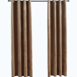 Pimennysverhot renkailla 2 kpl sametti beige 140x175 cm