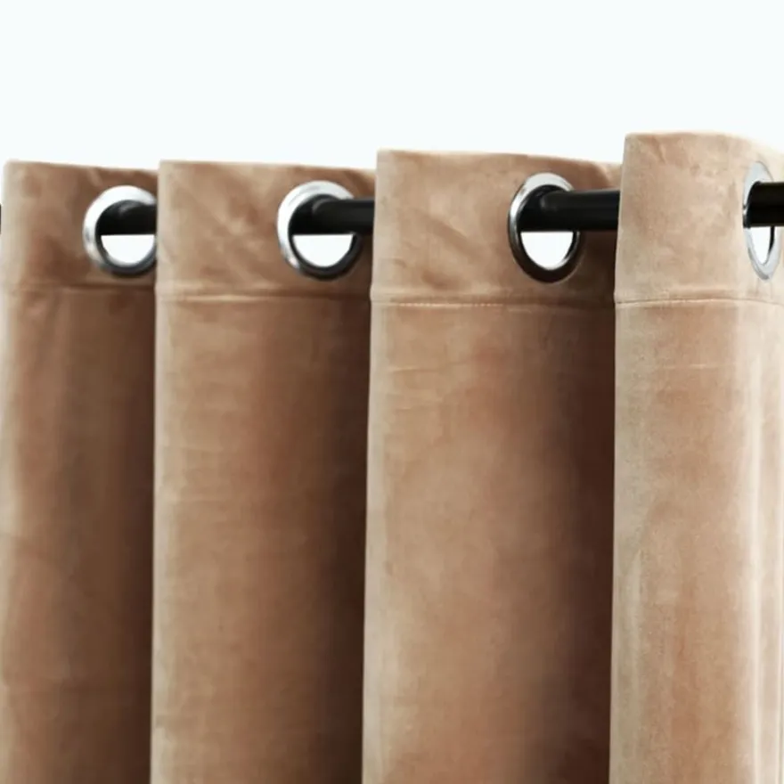 Pimennysverhot renkailla 2 kpl sametti beige 140x175 cm