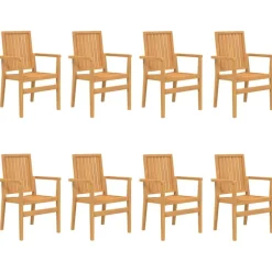 Pinottavat puutarhatuolit 8 kpl 56,5x57,5x91, tiikki