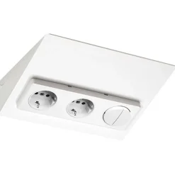 Pistorasia Limente Luxa-32, 30W, 24V LED-virtalähde, kaksoiskytkin, valkoinen