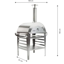 Pizzauuni GrillSymbol Pizzo Inox, jalustalla, 100x81x182cm