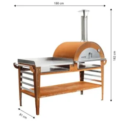 Pizzauuni GrillSymbol Pizzo XL, pöydällä, 180x81x182cm