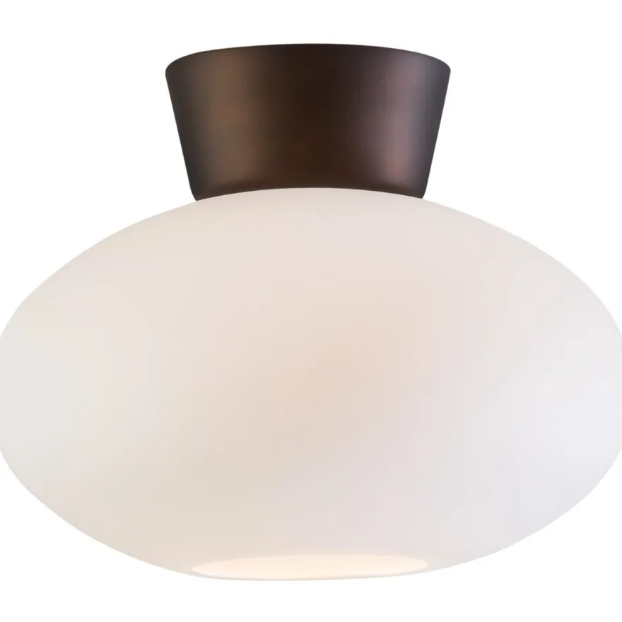 Plafondi Belid Bullo, Ø27 cm, oksidi/lasi