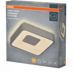 Plafondi Osram Orbis Piana 830 3000K Click DIM hopea, eri kokoja