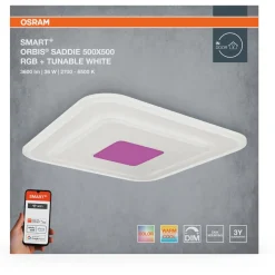 Plafondi Osram Smart+ Wifi Orbis Saddie 500x500mm RGB + TW valkoinen