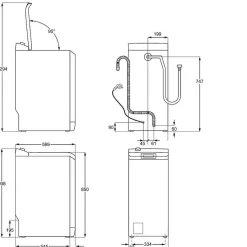 Päältä täytettävä pesukone AEG LTR6E624G1, 40cm, 6kg, 1200rpm, valkoinen