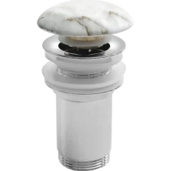 Pohjaventtiili Interia Bianco Carrara, 10-50mm, pop-up, ilman ylivuotosuojaa, keraaminen, valkoinen
