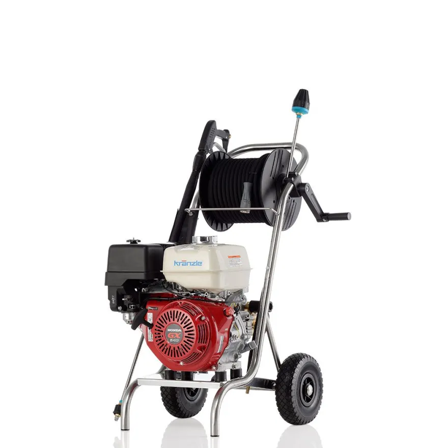 Polttomoottoripainepesuri Kränzle Profi-Jet B 16/220, 220bar, 960l/h, itseimevä, letkukelalla
