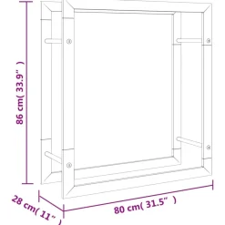 Polttopuuteline 80x28x86 cm ruostumaton teräs