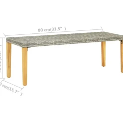 Polyrottinkinen puutarhapenkki 80 cm harmaa