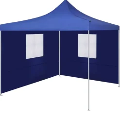 Pop-up teltta kokoontaitettava, kahdella seinällä, 3x3m, sininen