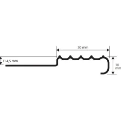 Porraskulmalista Progress Profiles Prostair ACC, 2,7m, 30mm, 4,5mm, harjattu rst