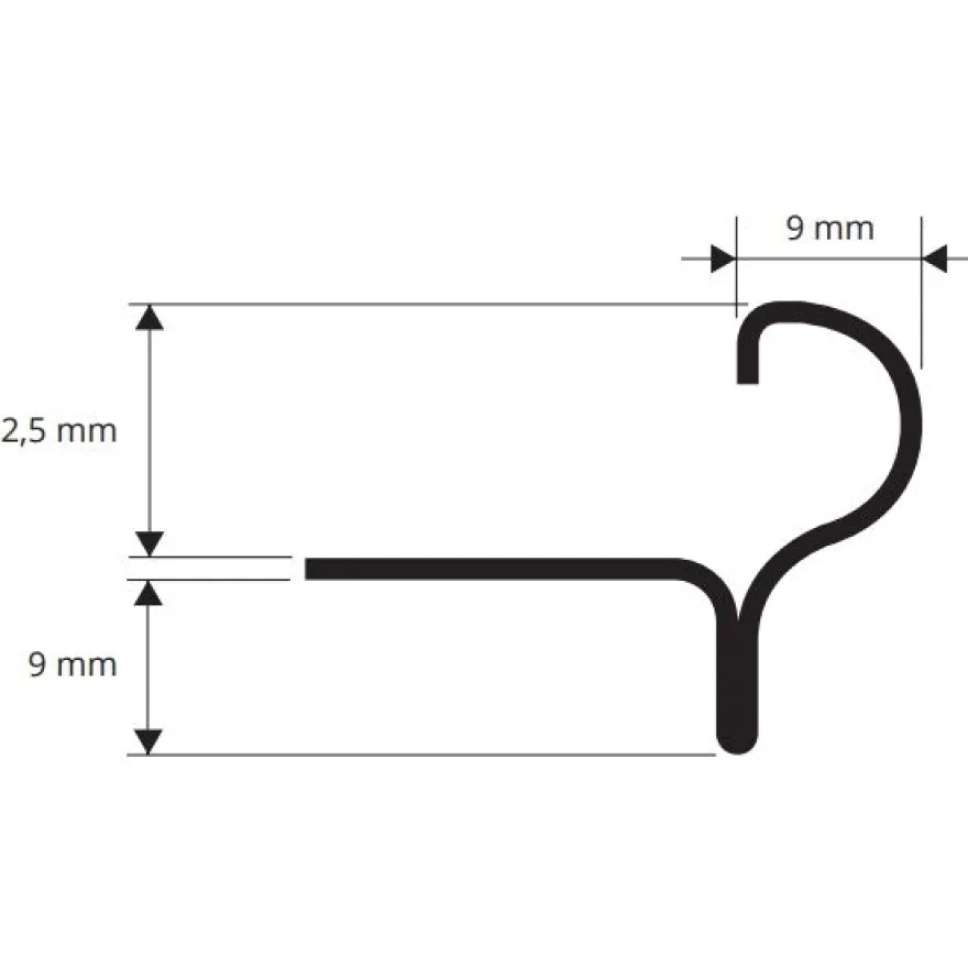 Porraskulmalista Progress Profiles Prostyle, 2,7m, 12,5mm, kiiltävä rst