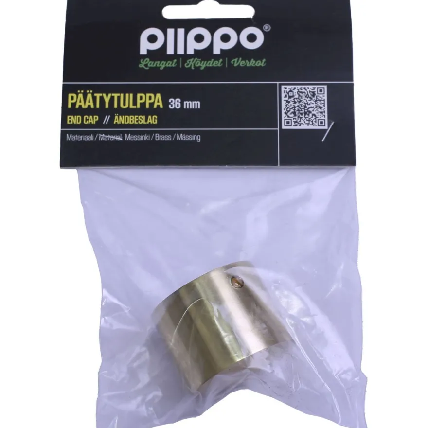 Päätytulppa Piippo, Ø36mm, messinki
