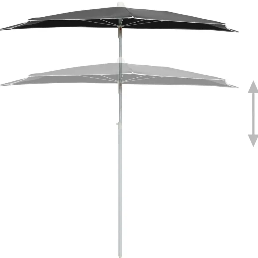 Puoliaurinkovarjo tangolla 180x90 cm antrasiitti