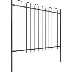 Puutarha-aita, kaarikärjillä, 8.5x1.5m, teräs, musta