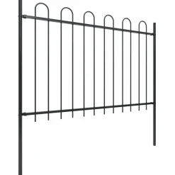Puutarha-aita, kaarikärjillä, 3.4x1.2m, teräs, musta