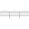 Puutarha-aita, keihäskärjillä, teräs, (1.25-1.5)x5.1m, musta