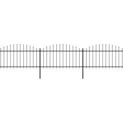 Puutarha-aita, keihäskärjillä, teräs, (1.25-1.5)x5.1m, musta