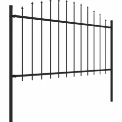 Puutarha-aita, keihäskärjillä, teräs, (1.25-1.5)x5.1m, musta