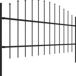 Puutarha-aita, keihäskärjillä, teräs, (0.75-1)x1.7m, musta