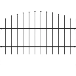 Puutarha-aita, keihäskärjillä, teräs, (0.75-1)x1.7m, musta